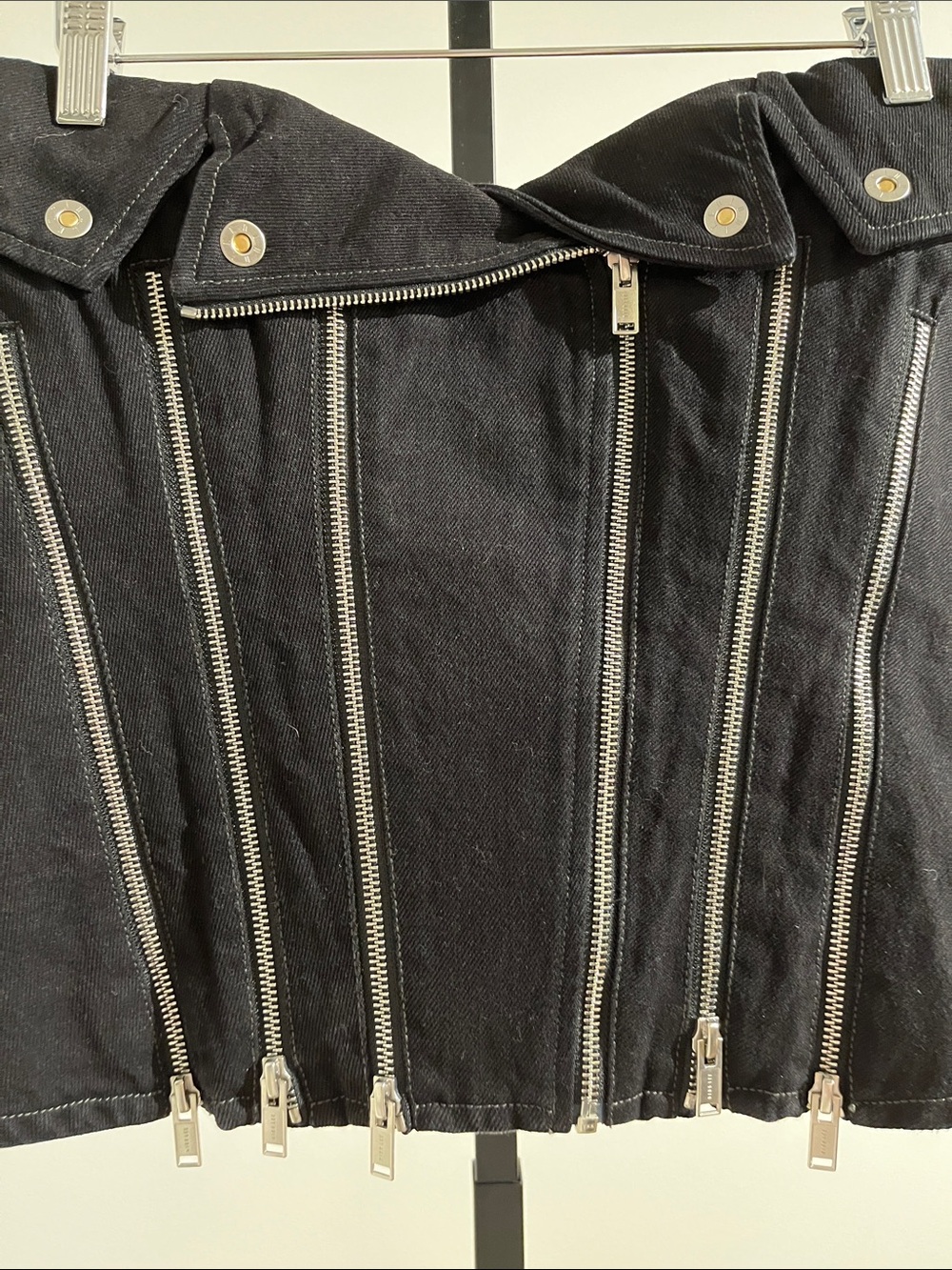 Dion Lee Black Denim Biker Corset - Picture 3 of 11